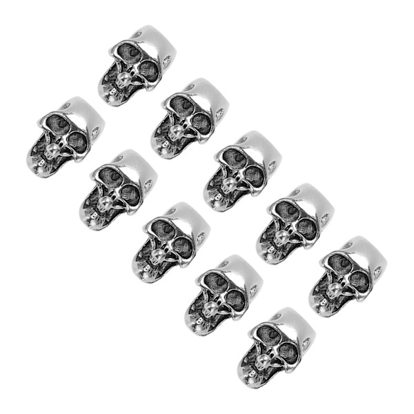 10 st Skull Head Charm Legering DIY Making Skeleton Skull Hängen för Paracord NyckelringSingle Hole