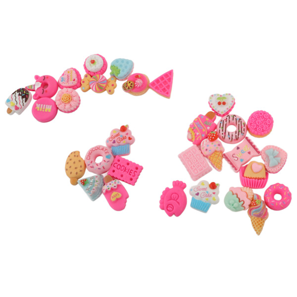 30 stk DIY Mat Charm Dessert Kake Is Brød Donut Cookies Godteri DIY Dekorasjonsmateriale