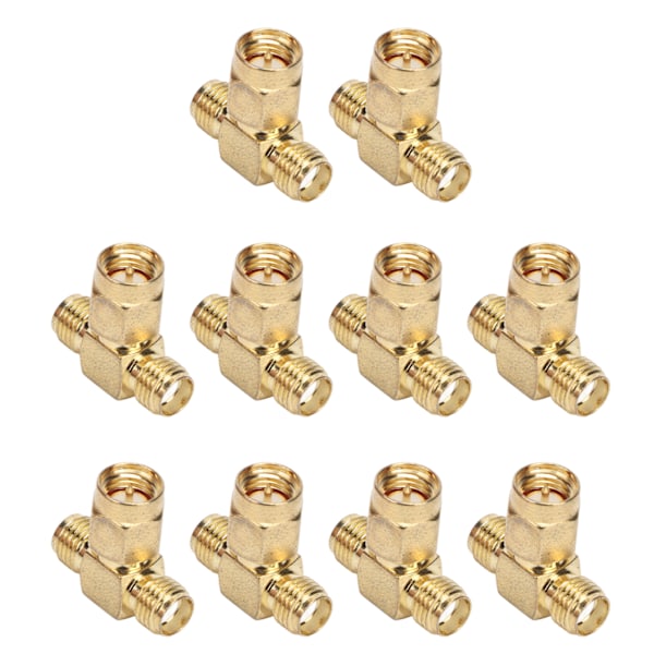 10 st SMA Tee Adapter Wide Bandwidth OFC Radio Frequency Adapter SMA Coax Connector för GPS-system