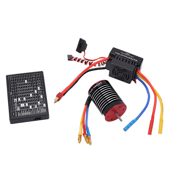 F540 4370KV Borstlös Motor 60A Vattentät ESC Programmeringskort Set för 1/10 RC Bildelar