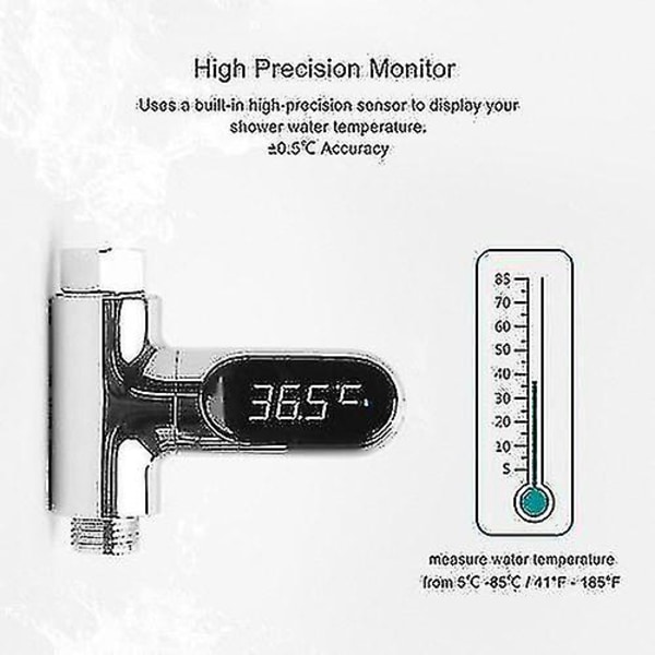 LED Display Vattenmätare Digital duschtermometer Badtemperaturövervakning Vattentemperatur