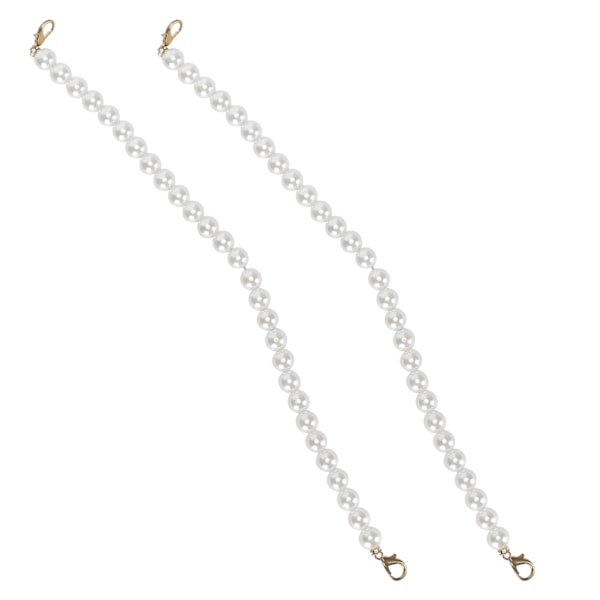 2st Faux Pearl Bag Rem för Handväska Kedjebyte Klädtillbehör370mm x 12mm