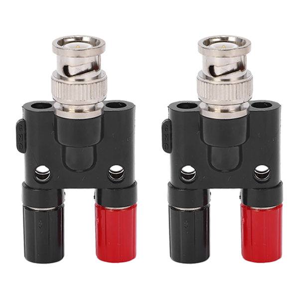 2 st BNC hane till dubbla 4 mm banan hona uttag bindande stolpe RF koaxial splitter adapterkontakt
