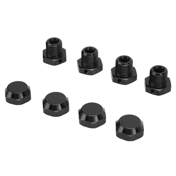 4 stk RC Hex Coupler Kit Profesjonell aluminiumlegeringshjul Hexnav Adapter for ARRMA 1/8 RC Bil Svart