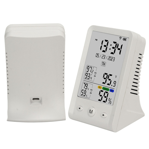 Lämpötila- ja kosteusmittari WIFI Päivämäärä Aika ℃ ℉ LCD-näyttö Nopea vaste lämpömittari Hygrometri