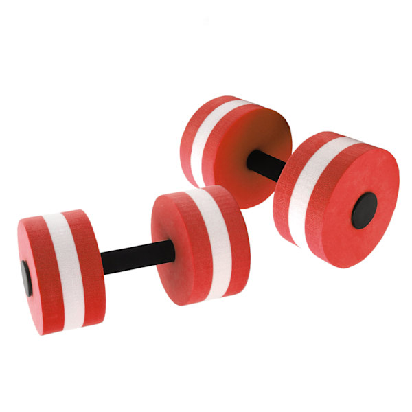 2 ST EVA Vand Flydende Dumbbell Yoga Træning Vandskum Dumbbell Fitness Tool til Mænd Kvinder Børn Rød