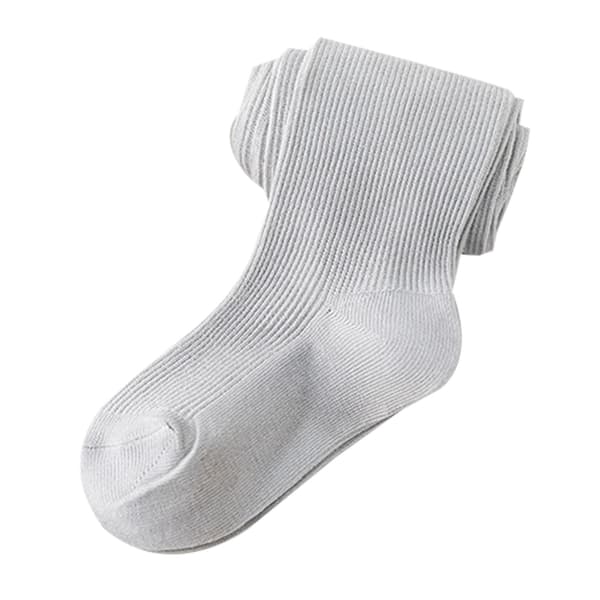 Basis Strømper til Piger Stribet Super Blød Bomuld Ren Farve Piger Leggings Strømper Grå 2XL