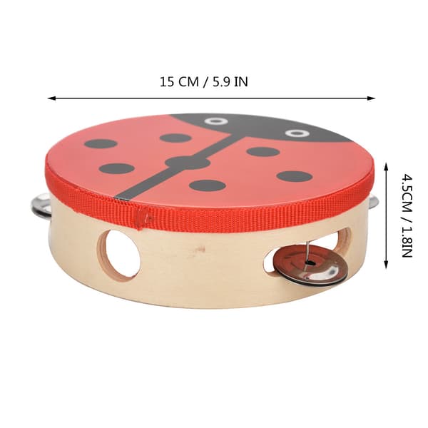 15 cm puinen käsitamburiini, käsirumpu, kellomusiikki, lyömäsoitin, lelu (1#)