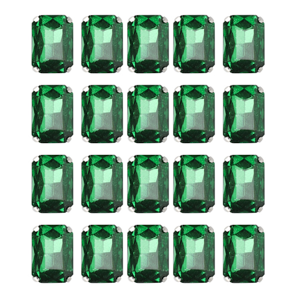 20st DIY Claw Diamonds Bröllopsklänning Retro Mode Hantverk Glas Kläder Dekorationer13 x 18mm Turkos rektangel Glas Claw Diamond