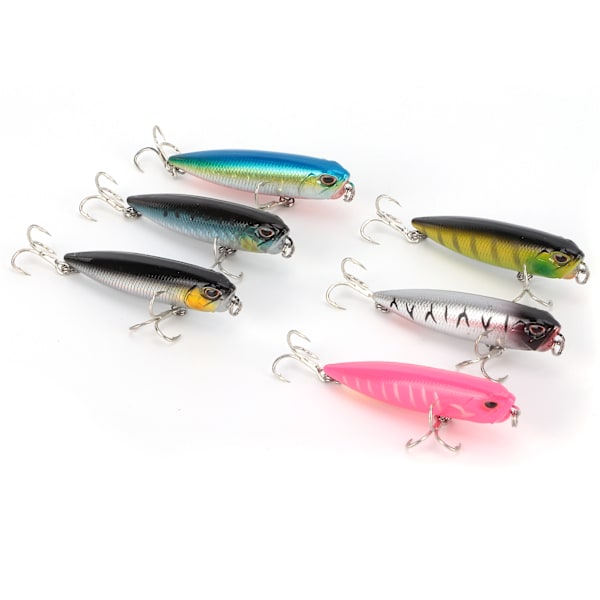 Topwater Pencil Fishing Lure Flytande konstgjord penna Hard Bait Fish Wobblers 3D Eyes