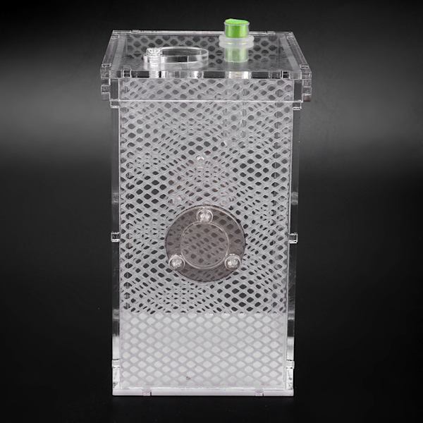 Akryl Transparent våta reptiler Insektstank Uppfödningslåda Husdjur Sköldpaddor Matare Terrarium(L)