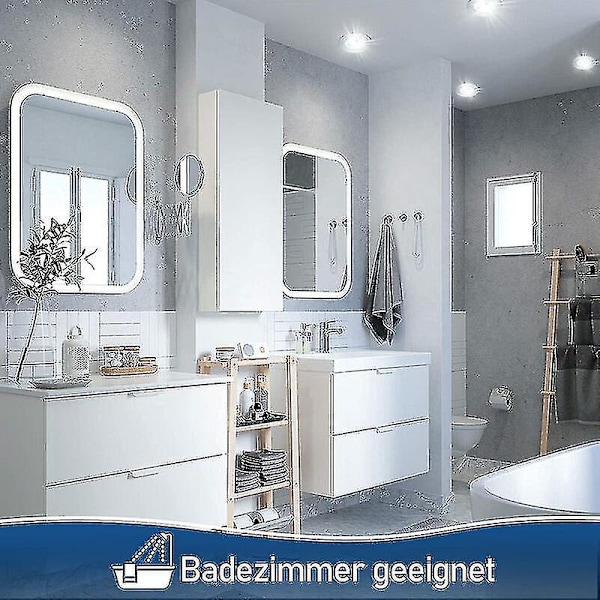 20-pack 3W runda LED-infällda downlights, 30 roterbara, kallvitt 3000k, 245 lumen, håldiameter 60mm