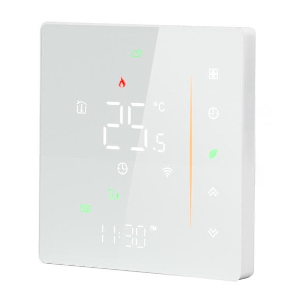 Vattenuppvärmning Termostat LCD Touch WIFI Röststyrning Termostat Timing Programmering med inbyggd sensor 95‑240V