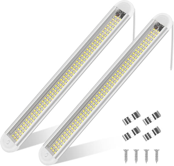 12V-85V LED-interiørbelysning 120 LED-billampe med afbryder til varevogn båd (2 stk.)