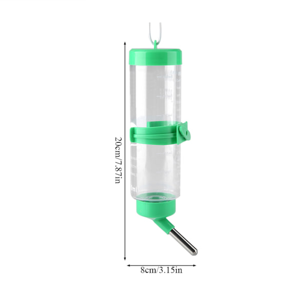 250 ml Lemmikkirottien juomapullo Hamster Auto Non Drip Riippuva Vedenjakaja Vihreä