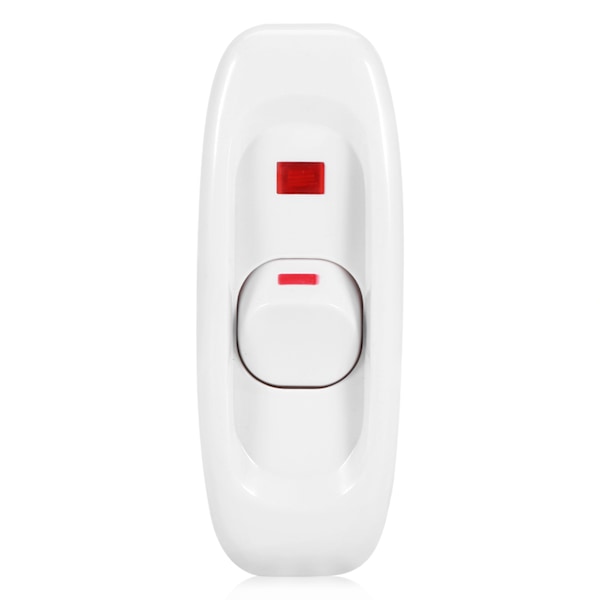 AC 250V 10A Inline PÅ/AV Bord-/Skrivebordslampe Ledningsbryter med LED-indikatorlampe Hvit