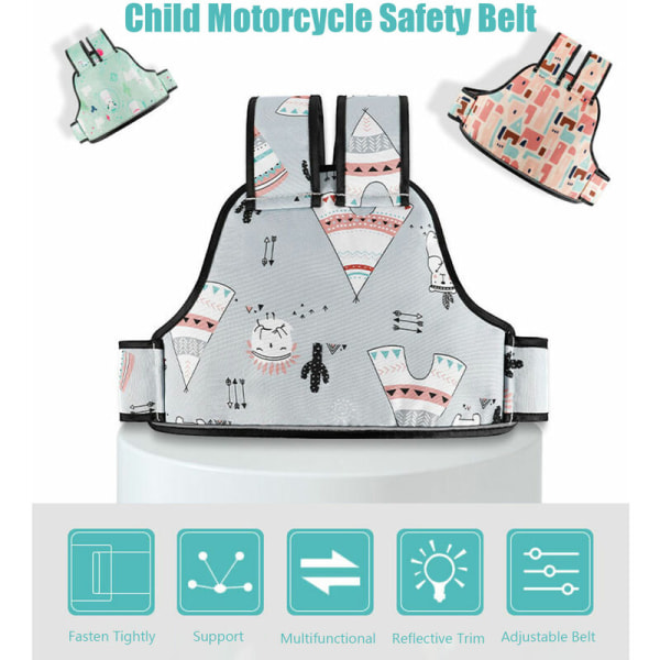 Sikkerhedssele til børnemotorcykel Reflekterende beklædning Justerbar skuldersele Sikkerhedssele Rød, model: Rød