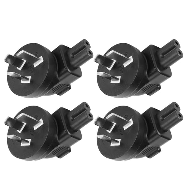4 stk. AU-stik til IEC320 C7 strømadapter Universal Standard 90-graders albue computerstrømadapter AU-stik 100-250V
