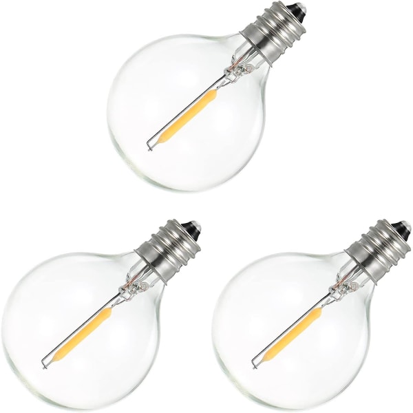 LED-glödlampa, utbyteslampor AC220-230V 1W G40 3Pack E12 skruvbasglas