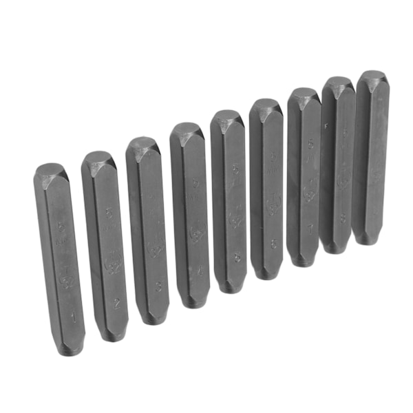 9 st sifferstämpel set Professionell 5 mm nummer stans set med förvaringsbox för smycken hantverk stämpling läder