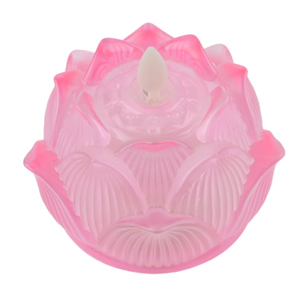 LED Blomsterlampa Imitation Glas Gult Ljus Elektroniskt Ljus Lotus Flower Decor for Home OfficePink