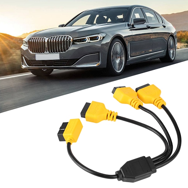 OBD2 Kabel 1 til 3 Konverter Adapter 50 cm OBD2 Forlængelse Y-Linje J1962M til 3-J1962F Splitter