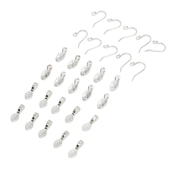 30 st Örhänge Krokar Hänge Set med 10 Örhänge Krokar 20 Örhänge Hängen DIY Silver för Smyckestillverkning