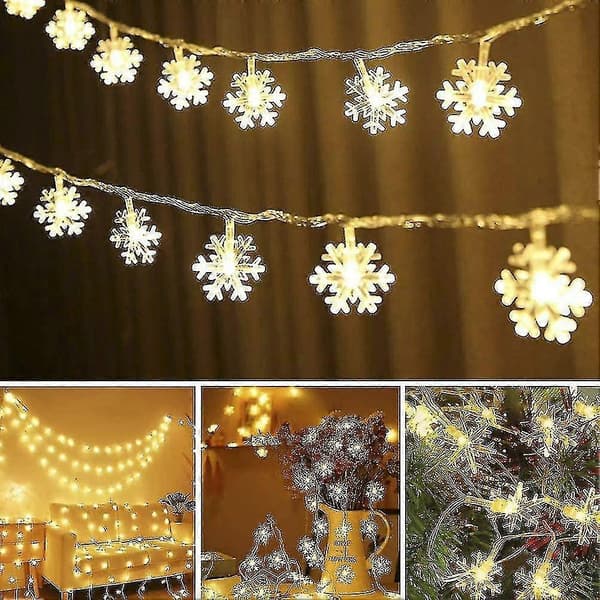 Snöflingebåge och byscen Juldekoration, Trä, Vit