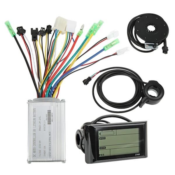 36V 48V børsteløs motorkontrol S900 LCD-skærm 130X tommelgas 8C Power Assist Sensor Kit til elcykel