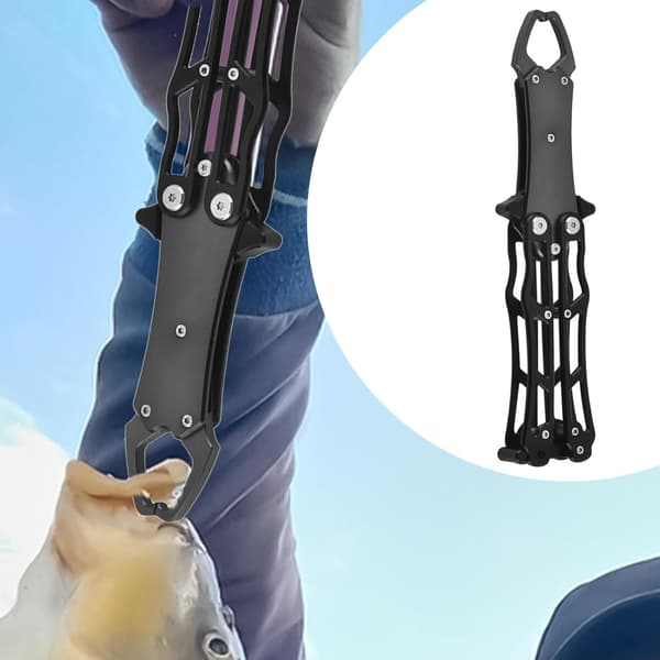 Fish Gripper & Equipment Organizer, Robust Fish Handling Tool, Hook Aid Black