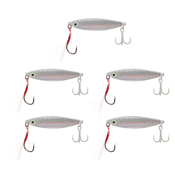 5 kpl 20g Vib-kalastusväline Metal Vib Hard Fishing Lure Teko-uistin Hopea