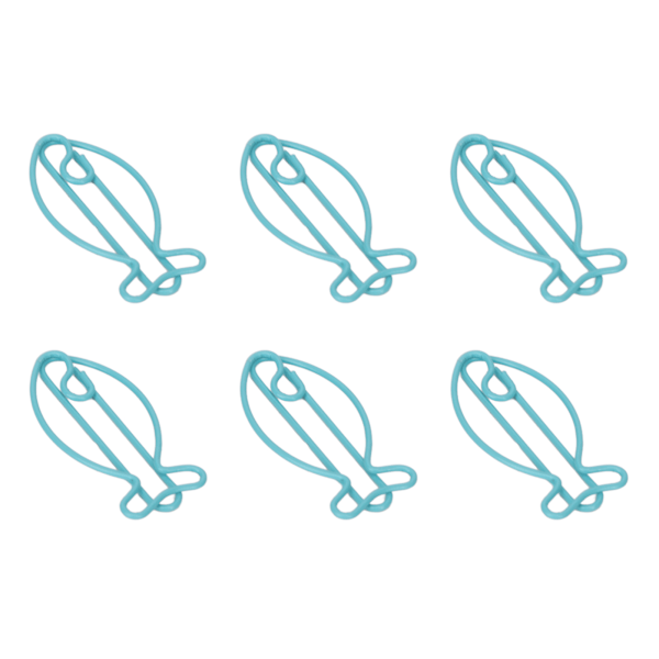 100 stk. Formede Papirclips Fiskeform Metal Bærbare Kontorclips til Filklassificering Dokumentorganisering