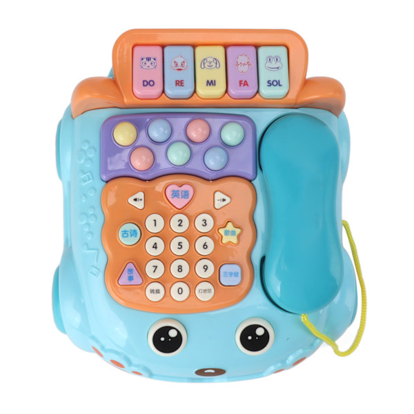 Baby puhelin lelu Piirretty musiikilla Valo Lapset Leikki Puhelin Vanhempi Lapsi Interaktiivinen Koulutus Kiina Englanti Kaksikielinen lelu Sininen