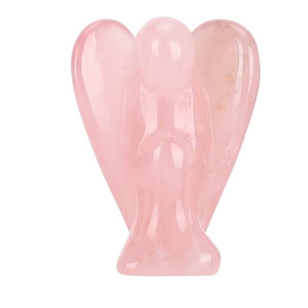 Jade Naturkrystal Engel 3-dimensionel udskæring Hjemindretning Håndværk Ornament 1,5 i rosa krystalengel