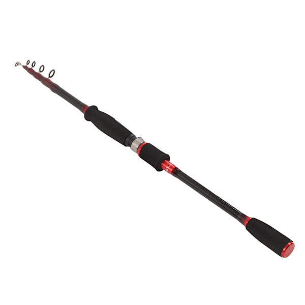 Teleskopisk Fiske Stang Karbonfiber Fiske Stang med Rustfritt Stål Svingbar Guide for Utendørs Fiske 2.1m