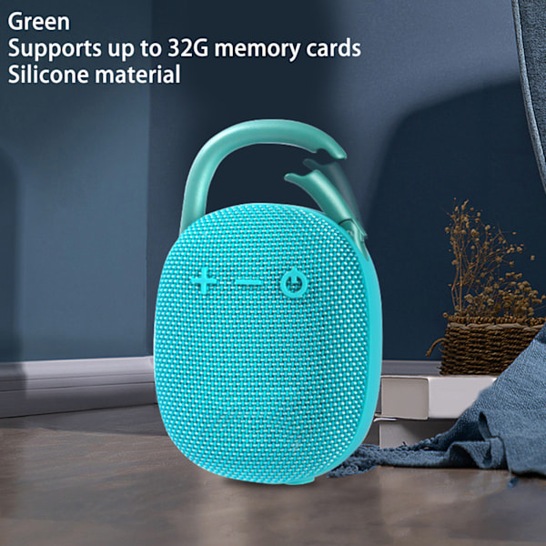 Minihögtalare IPX6 Vattentät Bluetooth 5.2 Bärbar Trådlös Högtalare för Utomhus Grön