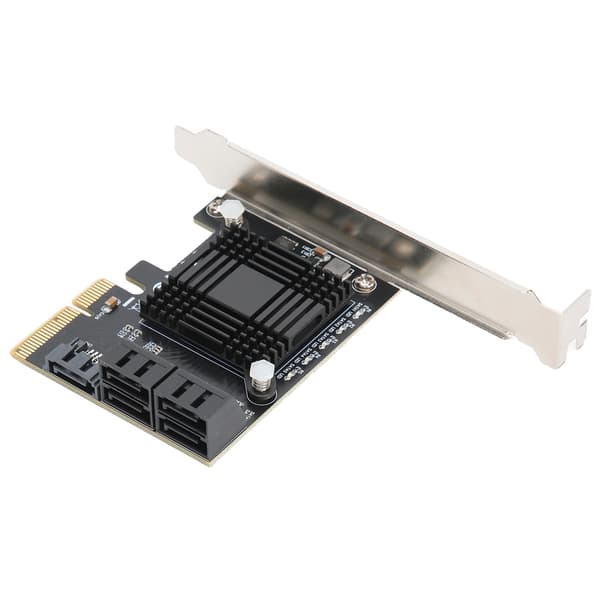 【NX】Utvidelseskort PCIE til 5-porters SATA3.0-modulomformerkort JMB585-chip Kompatibel med datamaskin