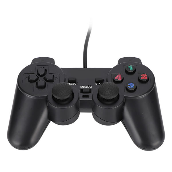 Spilkonsol med kabelforbundet USB-controller med dobbelt vibration til joystick til bærbar computer