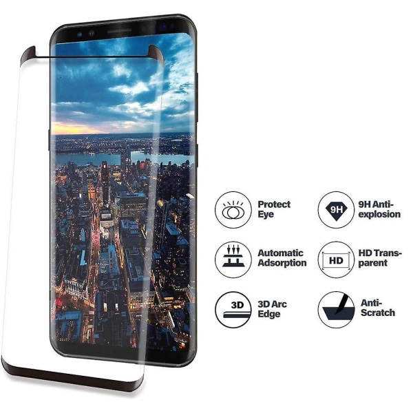 Galaxy S9 skärmskydd, täysi täckning härdat lasi 2 kpl