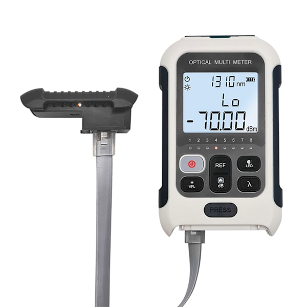Optisk fibermåler Bærbar 4 i 1 digital genopladelig ‑70‑+10dBm fibertester til kommunikationsteknologi