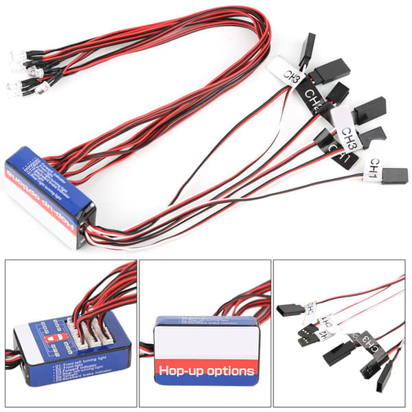 12 LED Lyssett Simulering Styring Bremslys for 1/10 Skala RC Bilmodeller
