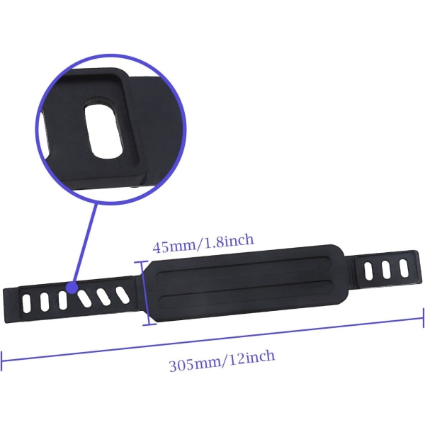 12 x 1-4/5" justerbar fast cykelpedalrem för hem, gym, aerobic träning - svart (1 x / 2 par)