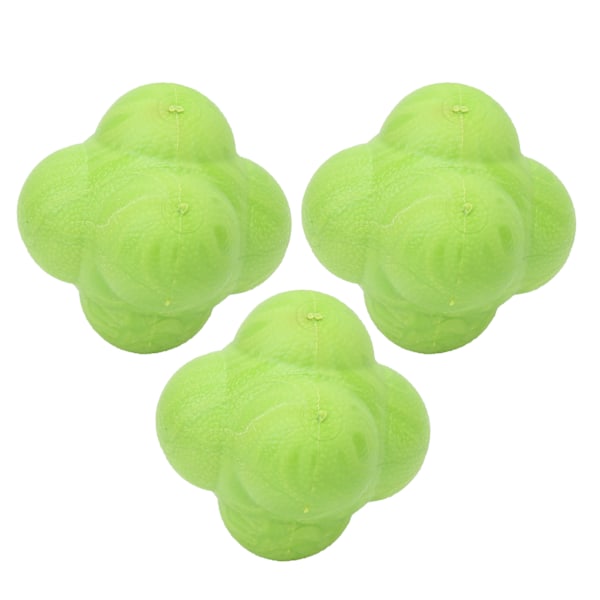 3 stk Hex Bounce Reaction Ball TPR Koordinasjon Refleks Øvelse Sport Fitness Treningsball Grønn