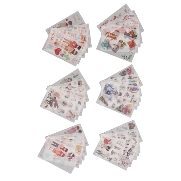 36 ark Scrapbog Papir Klistermærker Semi Transparent Fleksible Genanvendelige Japan Papir Klistermærker til Notesbog Dagbog Laptop