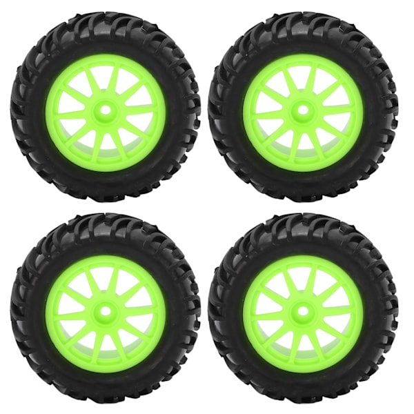 4 st 82 mm Fram & Bak Gummi Däck & 10-Ekers Fälgar Set för Wltoys 144001 1/14 RC Offroad Bil