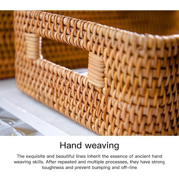 Rotting Oppbevaringskurv Desktop Utility Organizer Vevd Oppbevaringskurv for Sofabord