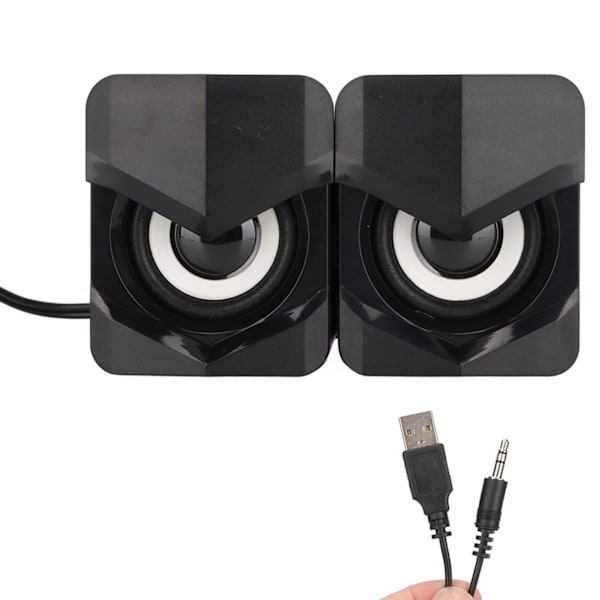 Desktop-högtalare USB-driven tung subwoofer Desktop-mini-LED-högtalare för PalyStation4 hemdator LaptopBlack