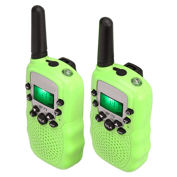 2 st/set Barnleksaker 22 Kanal Walkie Talkies Radio UHF Lång Räckvidd Handhållen Transceiver Grön