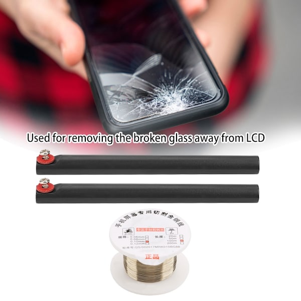 100M molybdeeni lanka leikkauslinja kahvalla iPhone LCD-näytön erottimelle (0,1mm*100m)