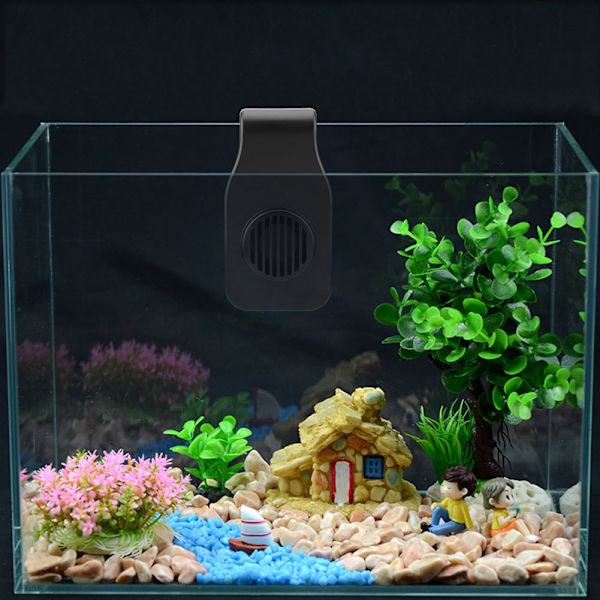 Akvarium Vandkøler Væghængt Lydløs Kølesystem (Sort)